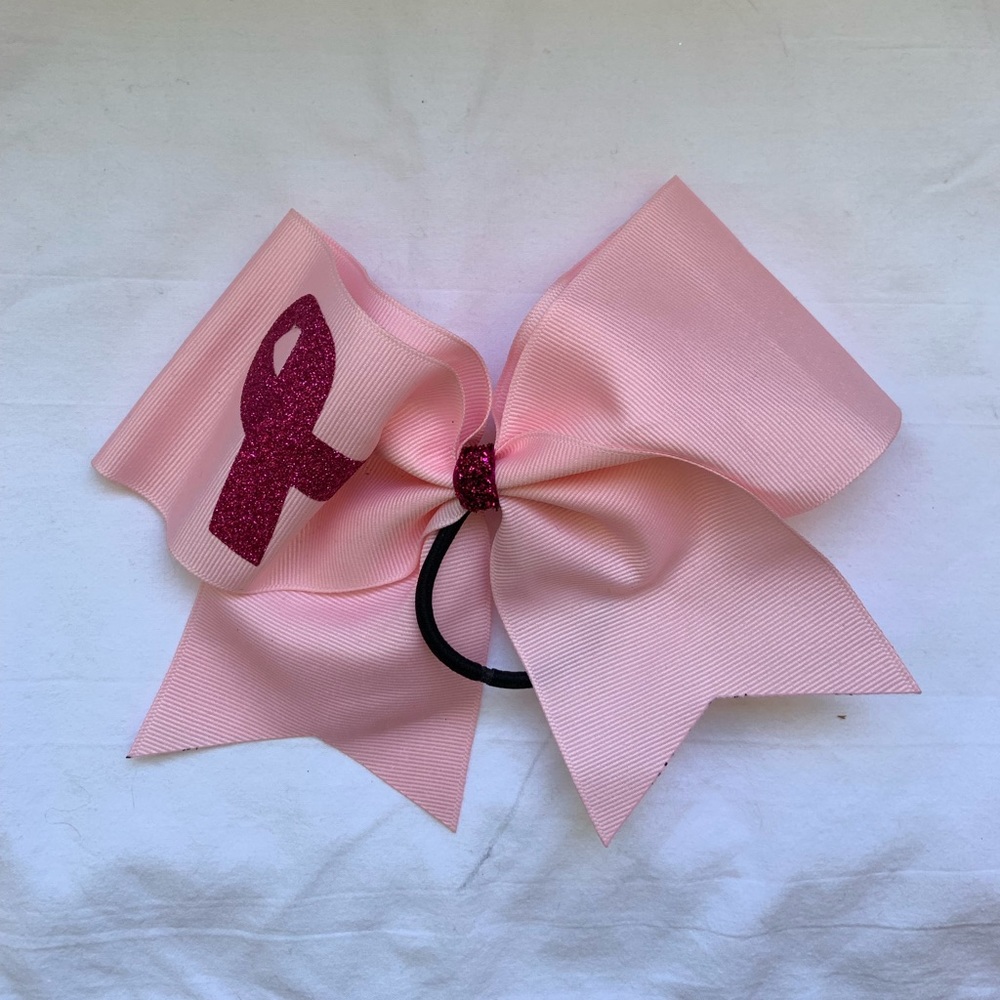 Breast cancer awareness cheer bow